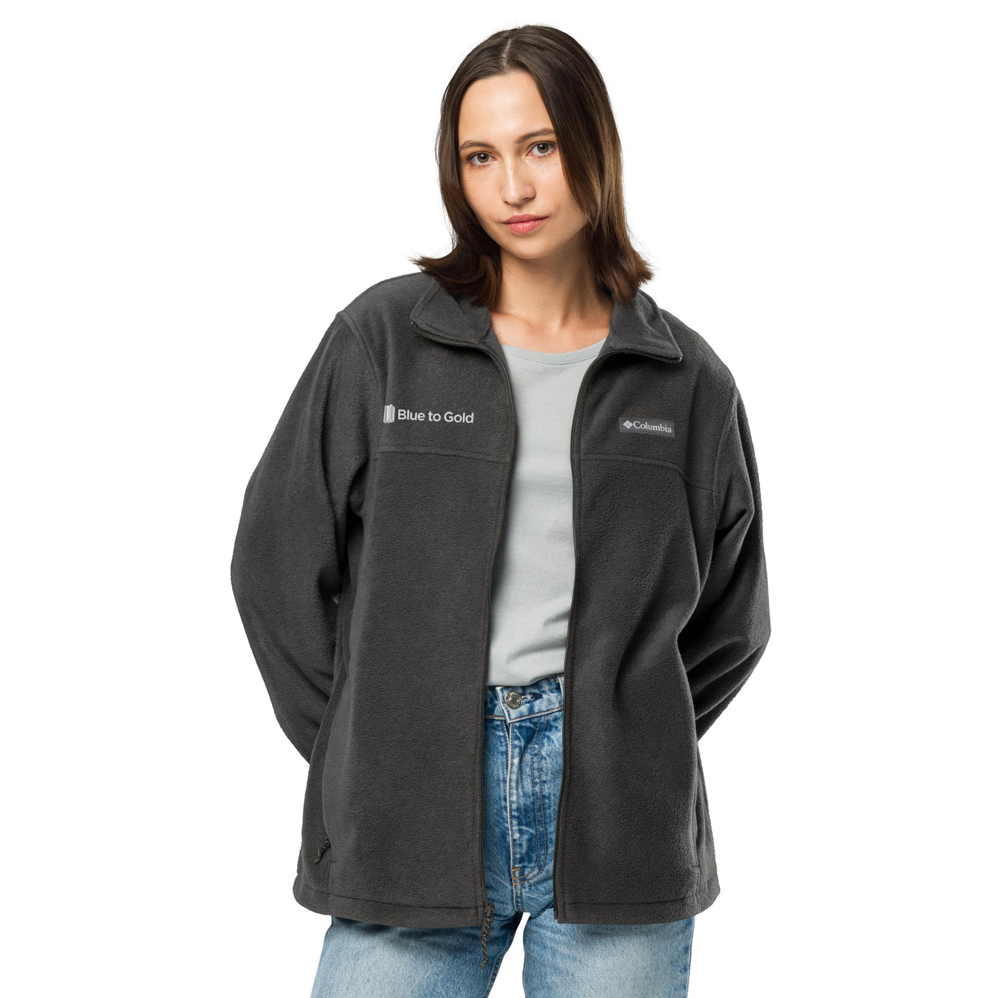 Blue to Gold Unisex Columbia fleece jacket