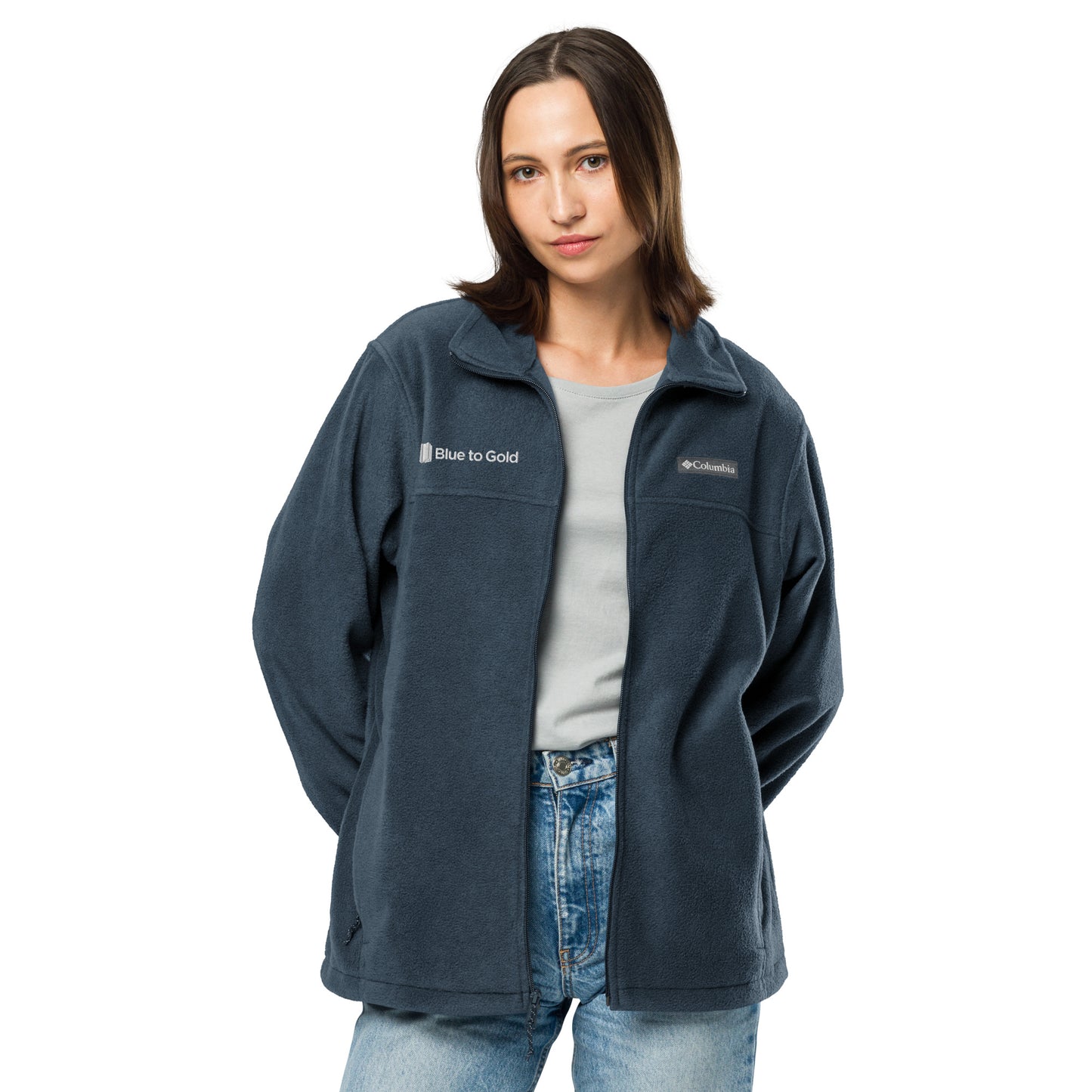 Blue to Gold Unisex Columbia fleece jacket