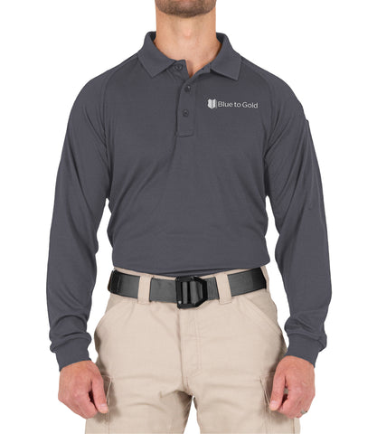 Blue to Gold Long Sleeve Performance Polo by First Tactical