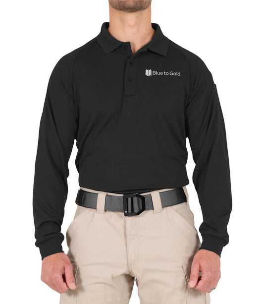 Blue to Gold Long Sleeve Performance Polo by First Tactical