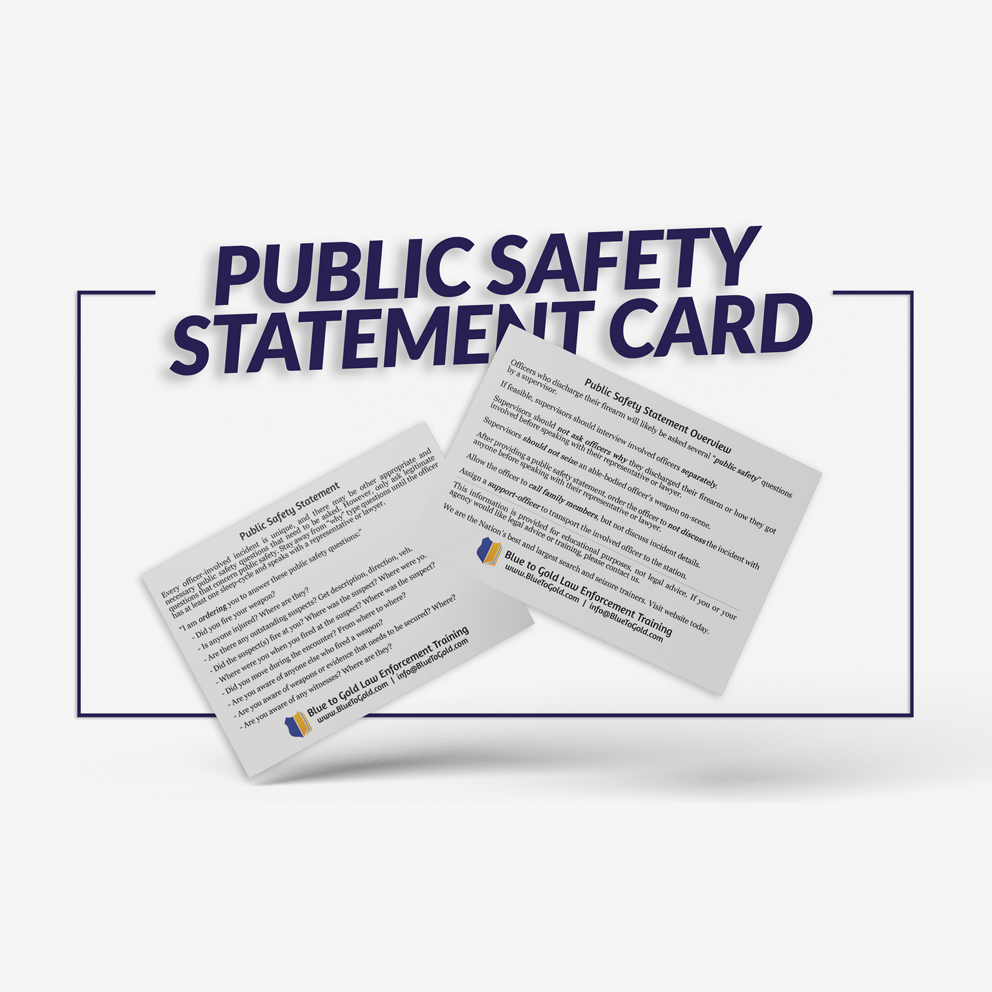 Public Safety Statement Card FREE SHIPPING!