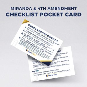 Miranda and 4th Amendment Checklist Pocket Card FREE SHIPPING!