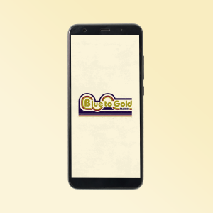 Blue to Gold Retro Phone Wallpaper