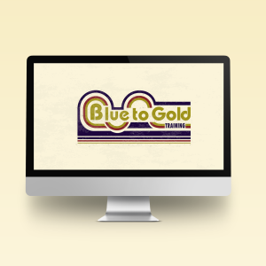 Blue to Gold Retro Desktop Wallpaper